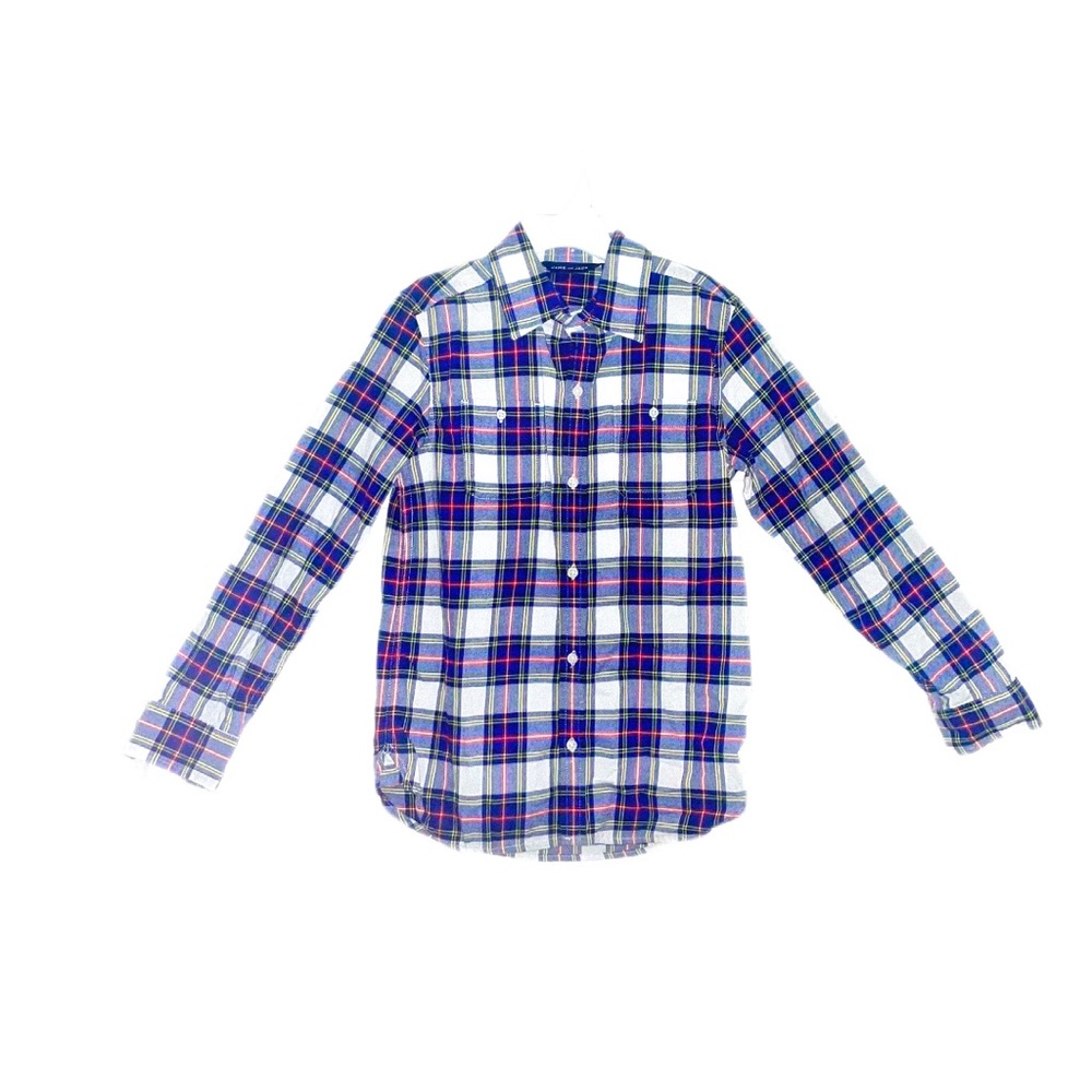 Janie and Jack Blue, Red, Yellow & White Plaid  flannel Button Down Shirt